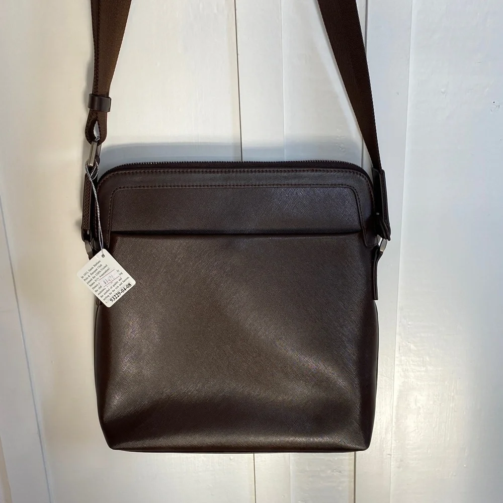 VTG $1476 NWT Santa Barbara Polo & Racquet Club Leather Messenger Bag